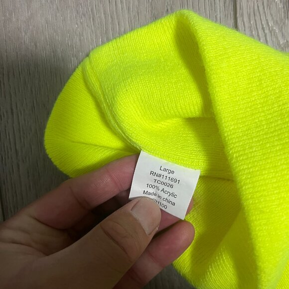 Firm Grip Beanie Winter Hat Bright Yellow Neon Green 63407 - Picture 4 of 4